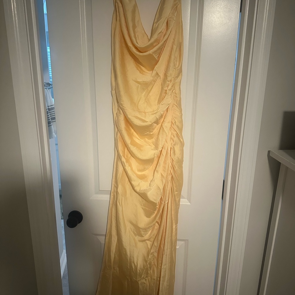 Abercrombie & Fitch Soft Yellow Cowl Neck Dress
